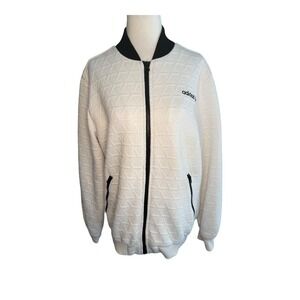 Adidas Geometric White Bomber Jacket